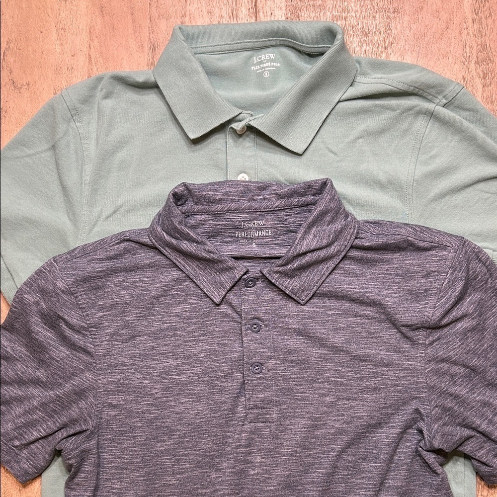 J. Crew Men's Polo Shirt Set - Dark Gray and Sage